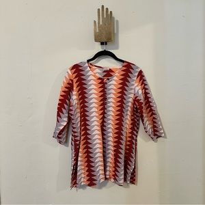 Chhipa Made in India Geometric Block Printed Handmade Top Large Fair Trade